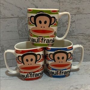 I Love Paul Frank Colorful Striped Julius The Monkey Ceramic Mugs Trio Set